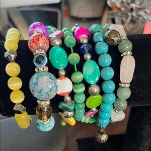 Colorful Beaded Bracelet Lot Set